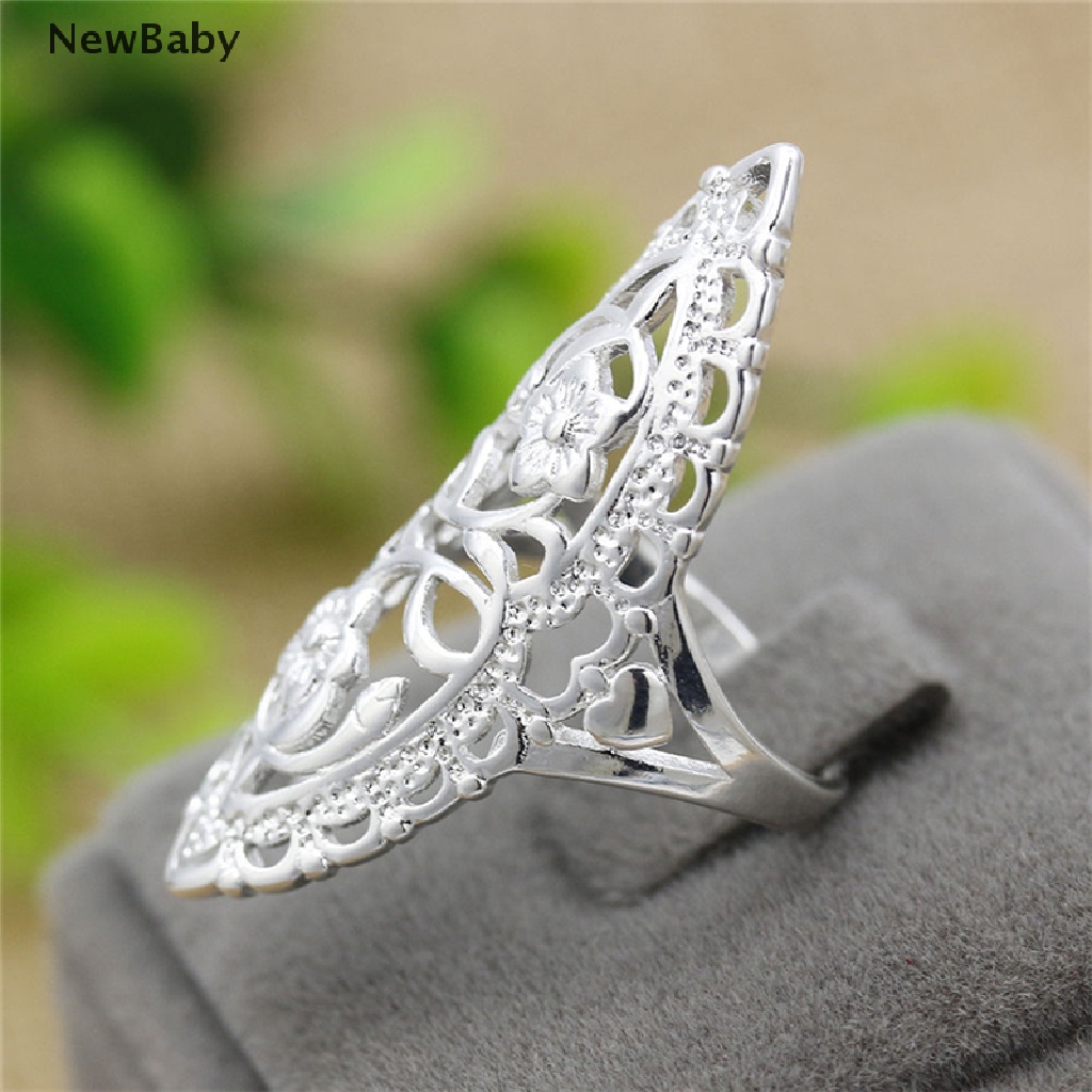 Cincin Sterling Silver 925 Model Hollow Besar Untuk Wanita