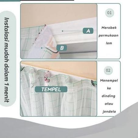 Baru Tirai Hordeng Jendela Gorden Magic Tanpa Paku Pemasangan Gampang Velcro Kualitas Baik .,