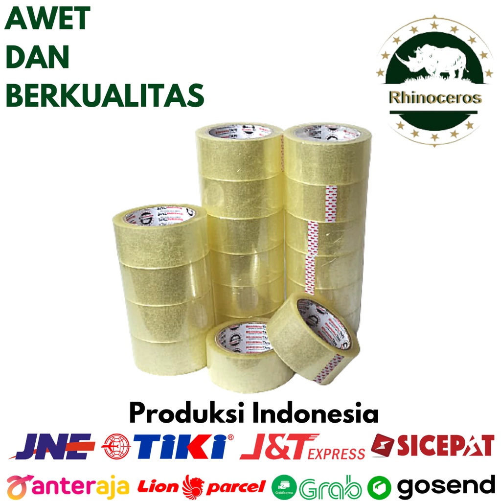 Lakban Bening Putih RHINOCEROS Tape Clear 2 inci 45mm x 90 Yard