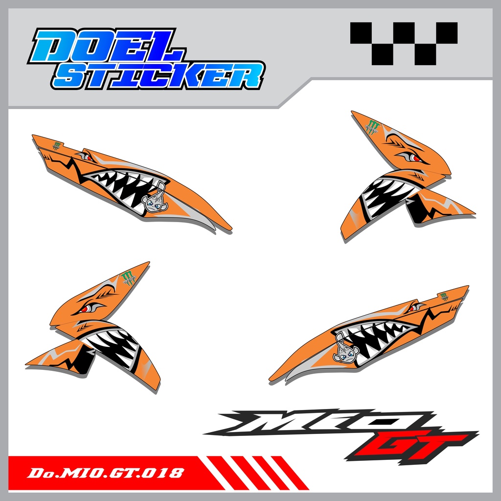 STICKER STRIPING MIO GT - STICKER STRIPING LIST VARIASI HOLOGRAM , CROME MIO GT DOEL 018