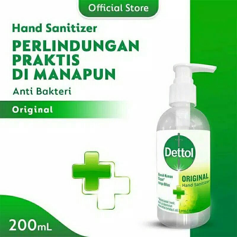DETTOL HAND SANITIZER PUMP 200 ML ORIGINAL TERMURAH