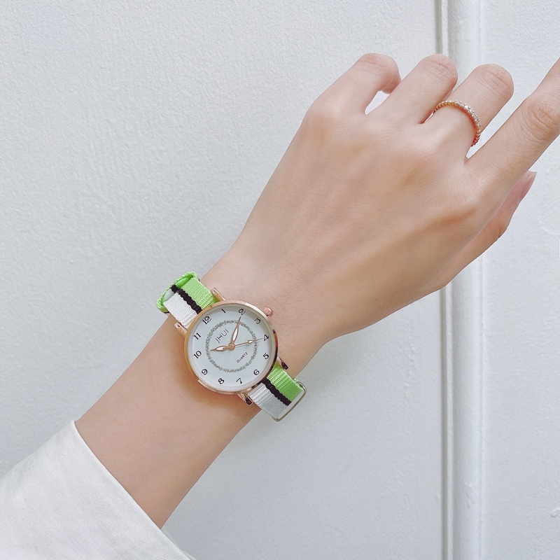 J183 Jam Tangan Analog Watch Canvas Strip S1037