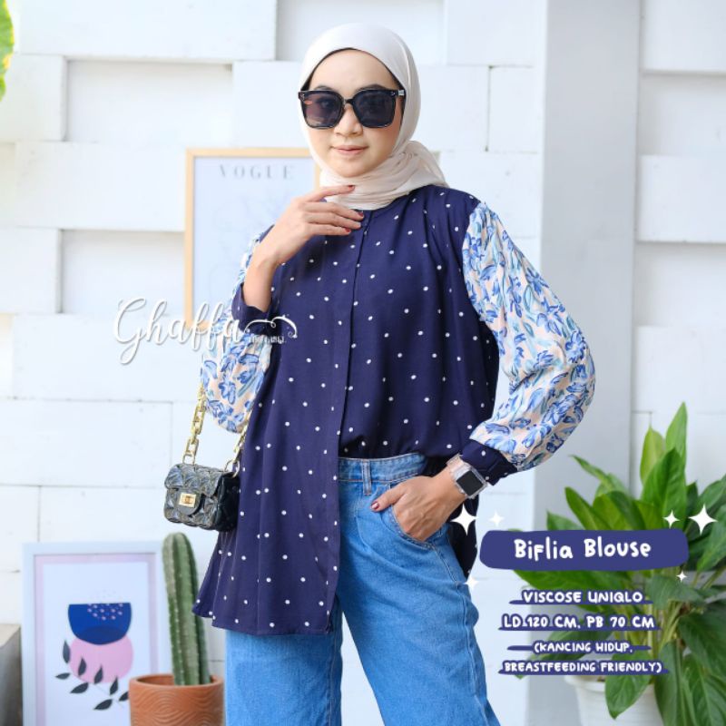 BIFLIA BLOUSE BY GHAFFA THE LABEL (BLOUSE MOTIF) Blouse wanita rekomended