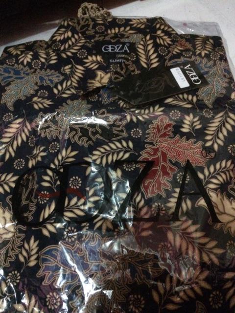 Odza Kemeja Batik Pekalongan Sogan Hem Pria Lengan Panjang Modern