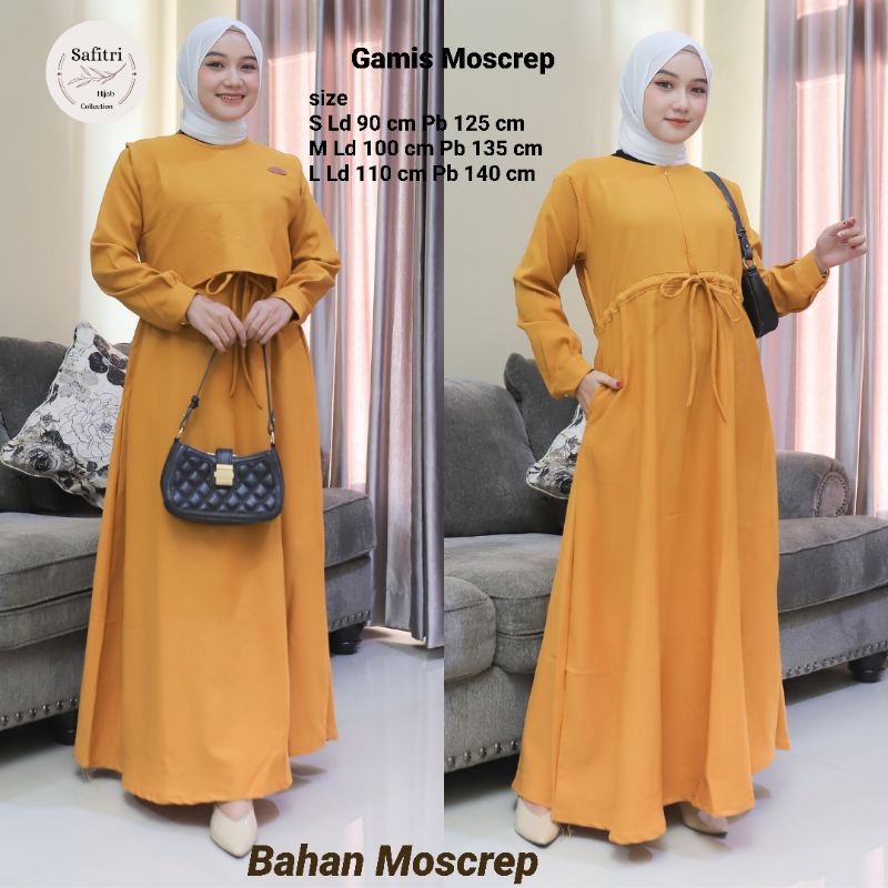 Gamis Moscrep Terbaru by ORI SAFITRI size S M L