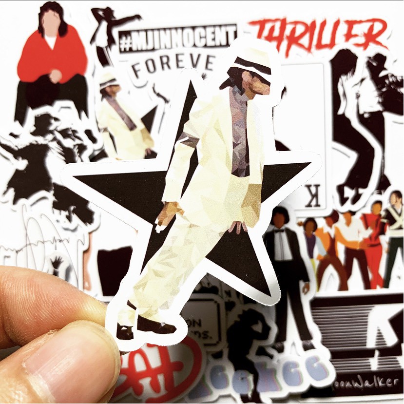 

MICHAEL JACKSON CLASSIC VINTAGE MOONWALK STICKER STIKER LOGO TUMBLR VINYL DECAL LAPTOP KOPER HELM