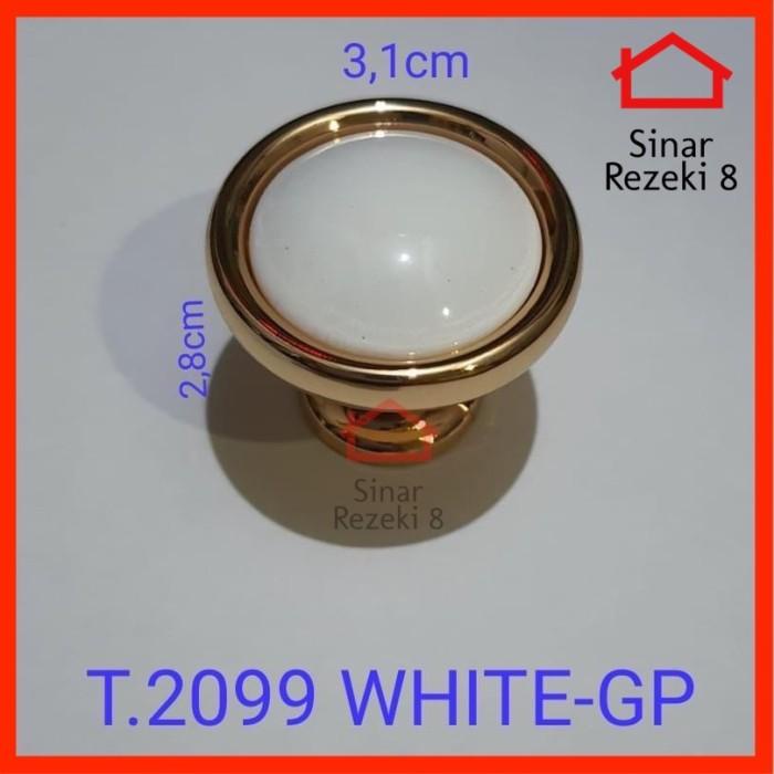 Tarikan Laci Putih Gold Knob Pintu Lemari Bulat Pentol Handle 7057 Kualitas Terjamin