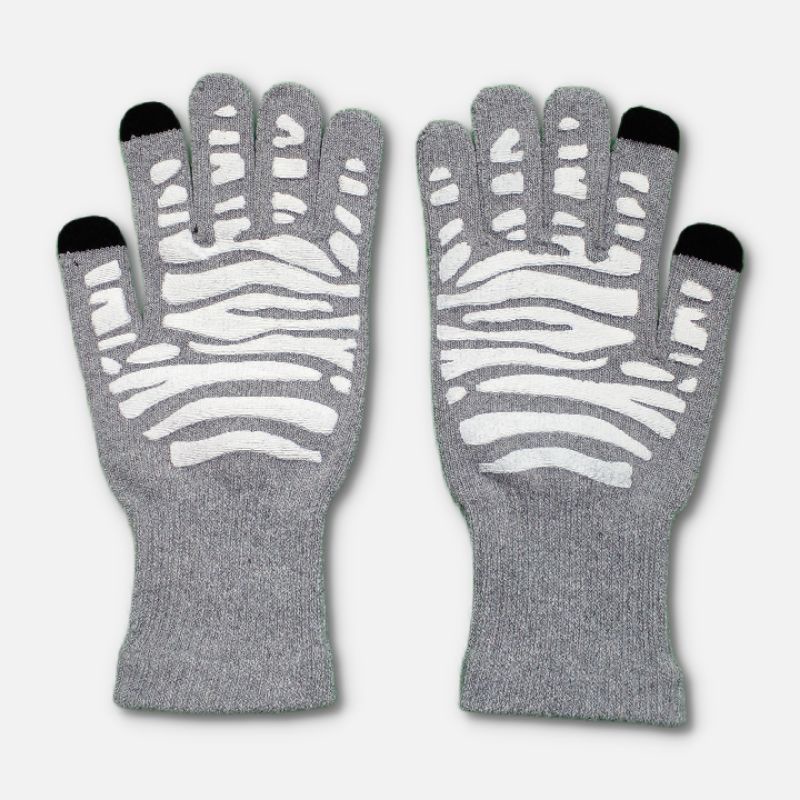 SARUNG TANGAN MOTOR TOUCH SCREEN HP / KARET ANTI SLIP / LIGHT GREY/ GLOVE  RAJUT Allbeknow