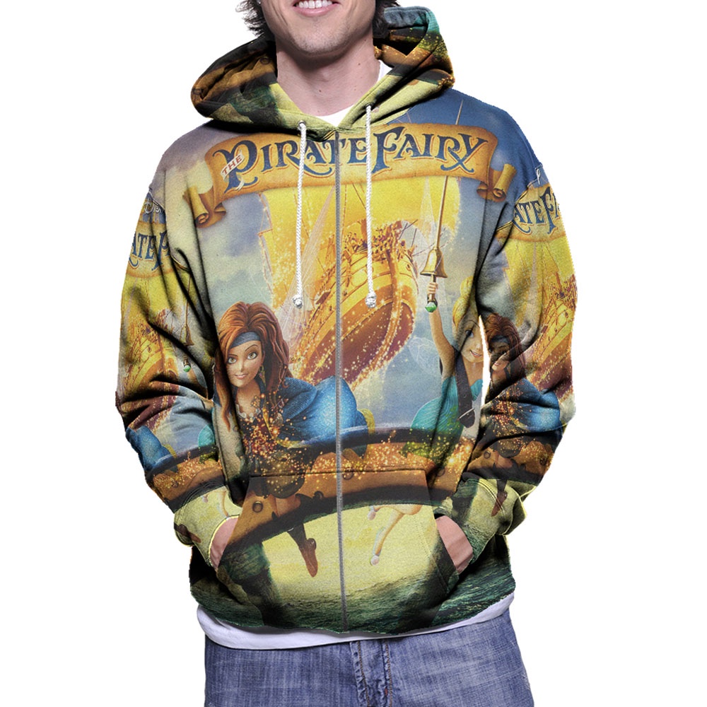 Jaket Hoodie The Pirate Fairy Hoodie Zipper (Ritsleting) Hoodie Fullprint Bahan Polyester Jersey
