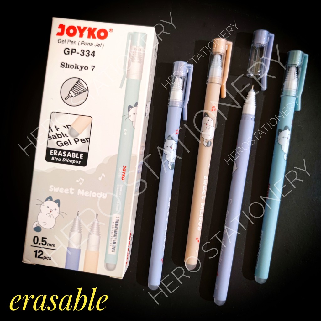 

Pen gel erasable joyko shokyo 7 gel 0.5 mm tinta bisa dihapus GP-334 . 12 unit