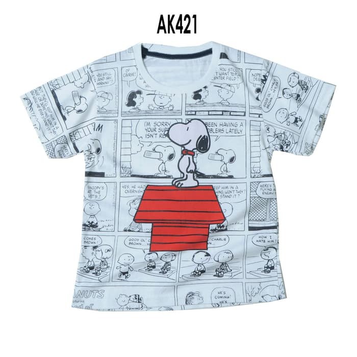 Jual Kaos tshirt anak motif komik snoopy termurah kualitas terbaik gambar lucu