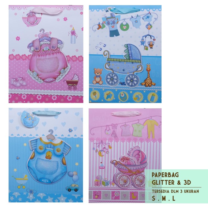 

NEW Lusinan Paper Bag Baby | Tas Kertas Gambar Baby 2 | Goodie bag - S