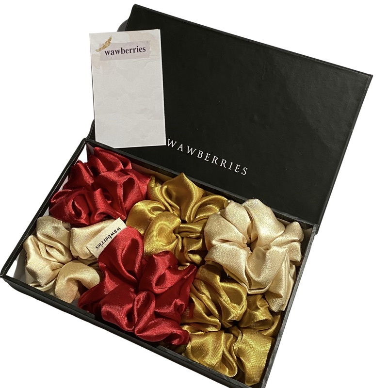 

[WAWBERRIES] Scrunchie Gift Box Set Ikat Rambut Kado Hadiah Ultah Anniversary Hampers Bunga Unik