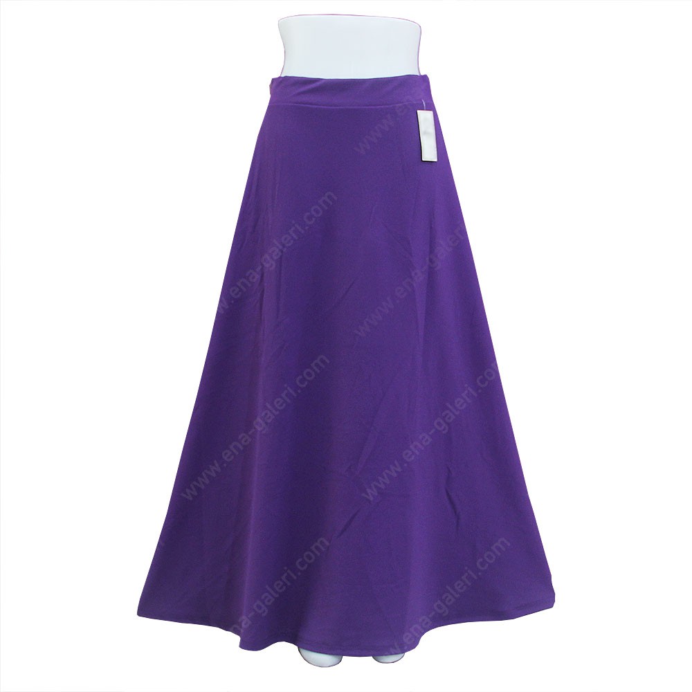 Rok Panjang Umbrella Lebar Bahan Wafel Ungu Terong | Rok Waffle Tebal Lembut dan Jatuh #RokWafel