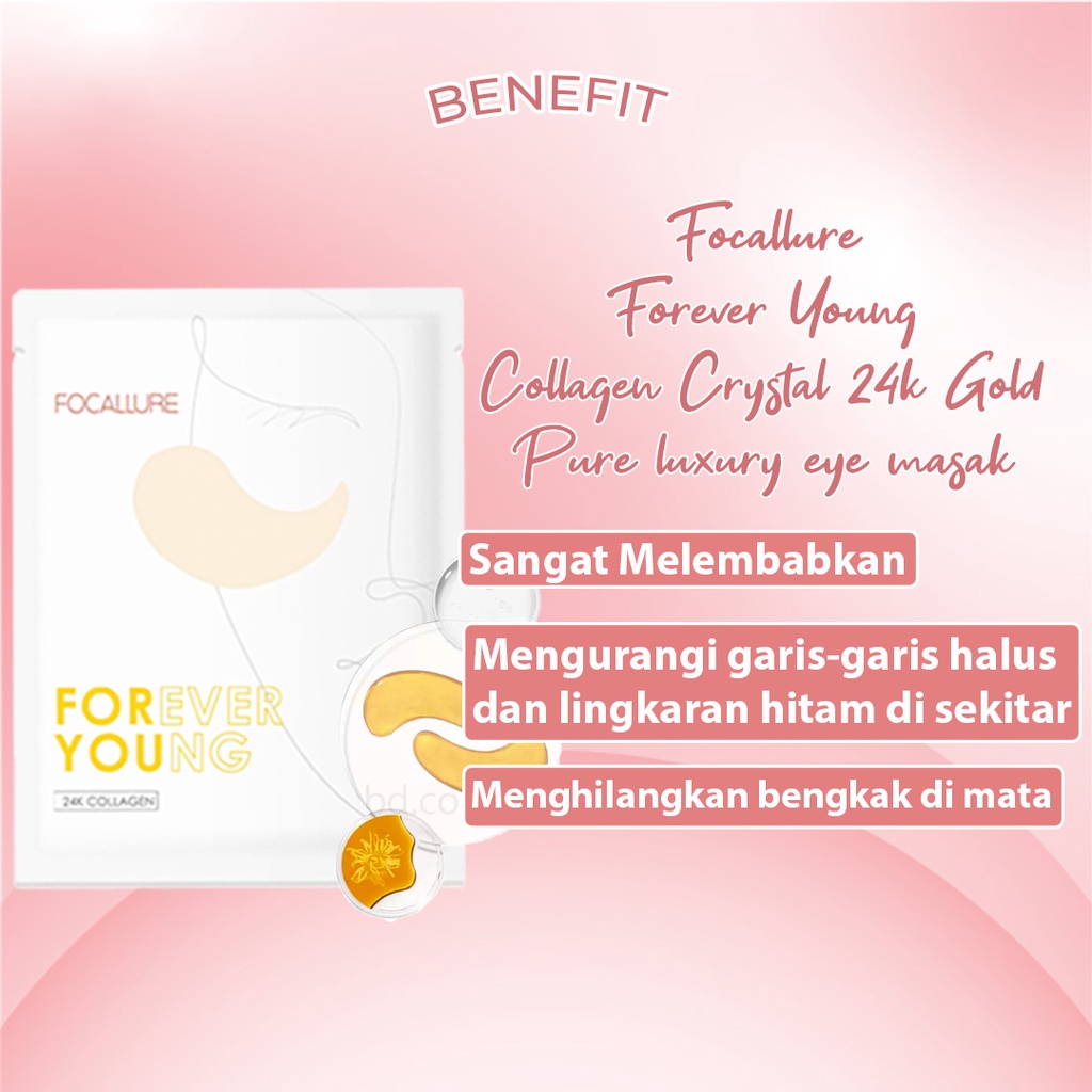 [ SKINHOUSEID ] FOCALLURE COLLAGEN CRYSTAL 24K GOLD PURE LUXURY EYE MASK | HYDRA GEL EYE MASK | MOISTURIZING LIP MASK