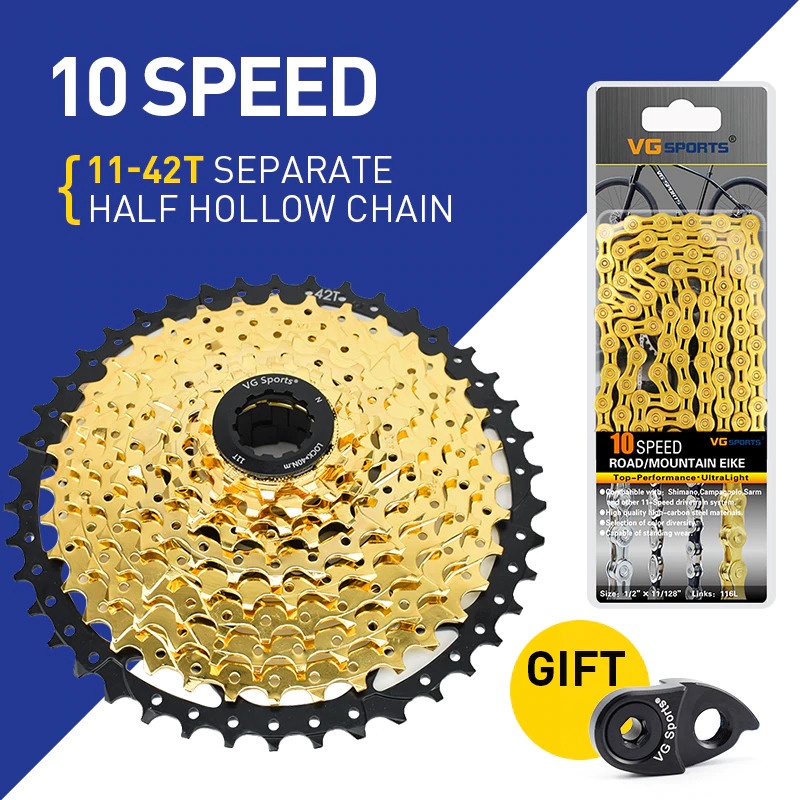 VG Sports Rantai Sepeda Bicycle Chain Half Hollow 10 Speed for Mountain Road Bike