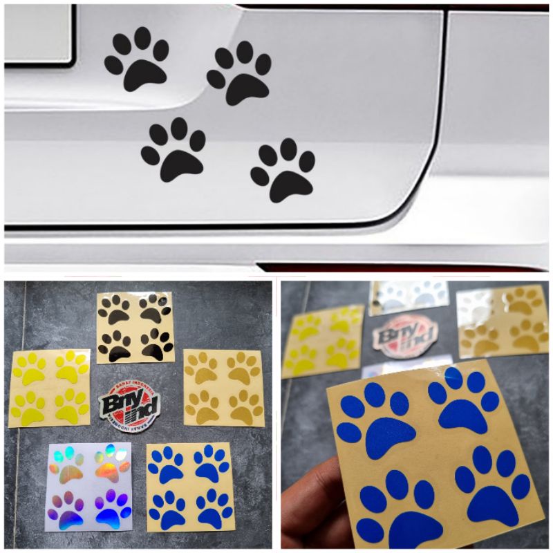 STICKER STIKER TELAPAK KAKI KUCING ANJING ISI 4 CUTTING