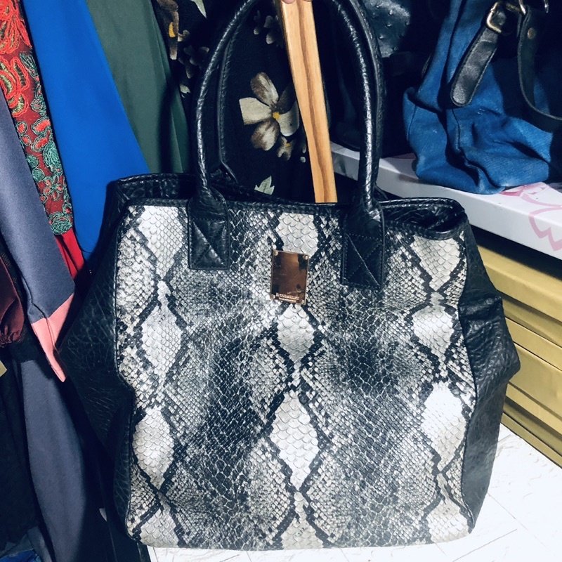 tas wanita preloved kulit ular ukuran besar