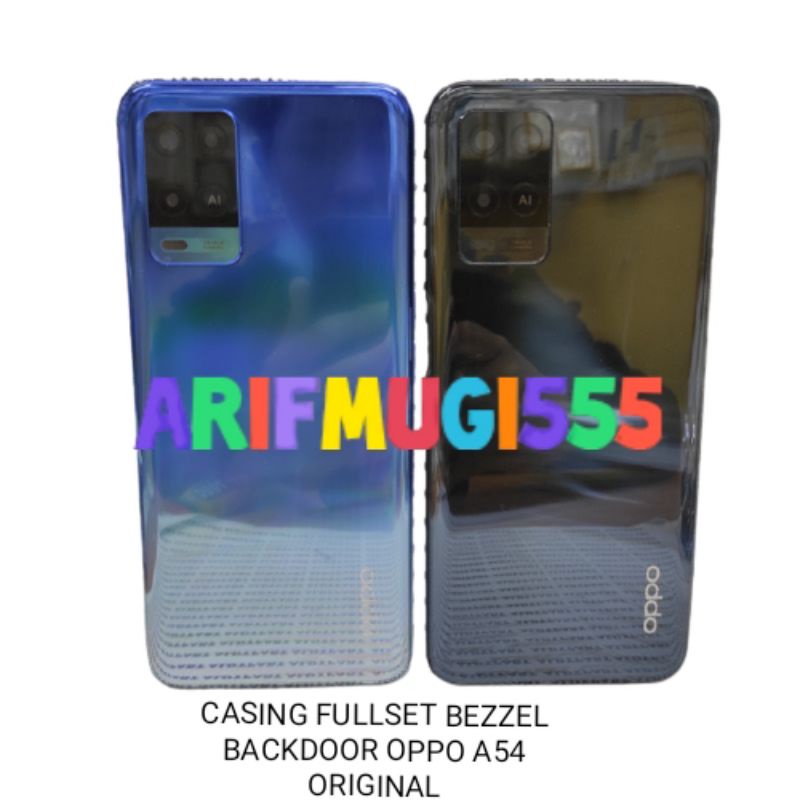 Kesing Casing Fullset Tutup Mesin Tulang Middle Bezzel Bezel Backdoor Oppo A54 Original