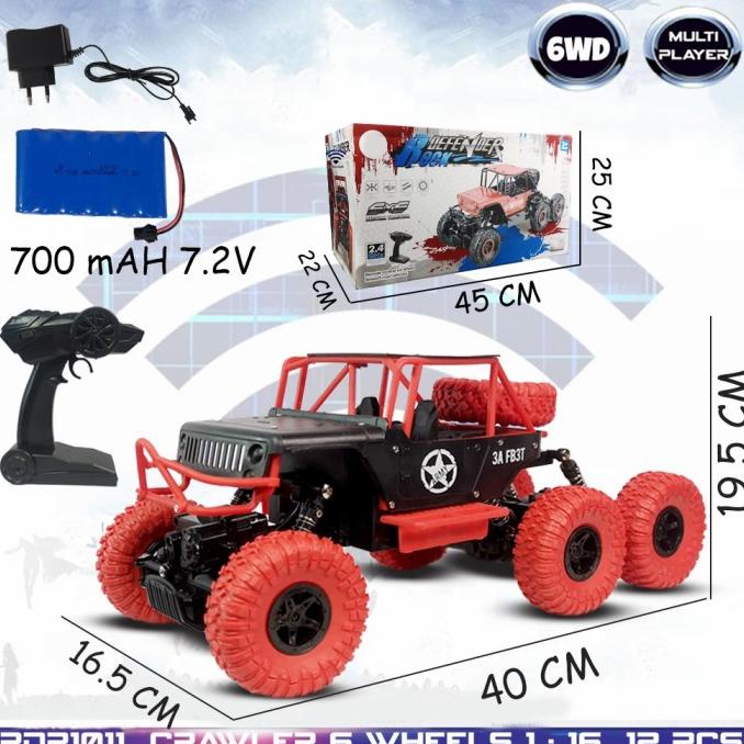 COD RDR1011 Mainan RC Remote Control Crawler Offroad Jeep 6x6 6WD