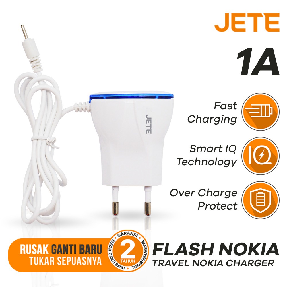 Kepala Charger | Adaptor Hp Fast Charger Nokia JETE FlashZ - Garansi 2 Tahun