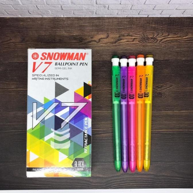

*#*#*#] BALLPOINT | BOLPEN | PULPEN SNOWMAN V7 (12 PCS) termurah
