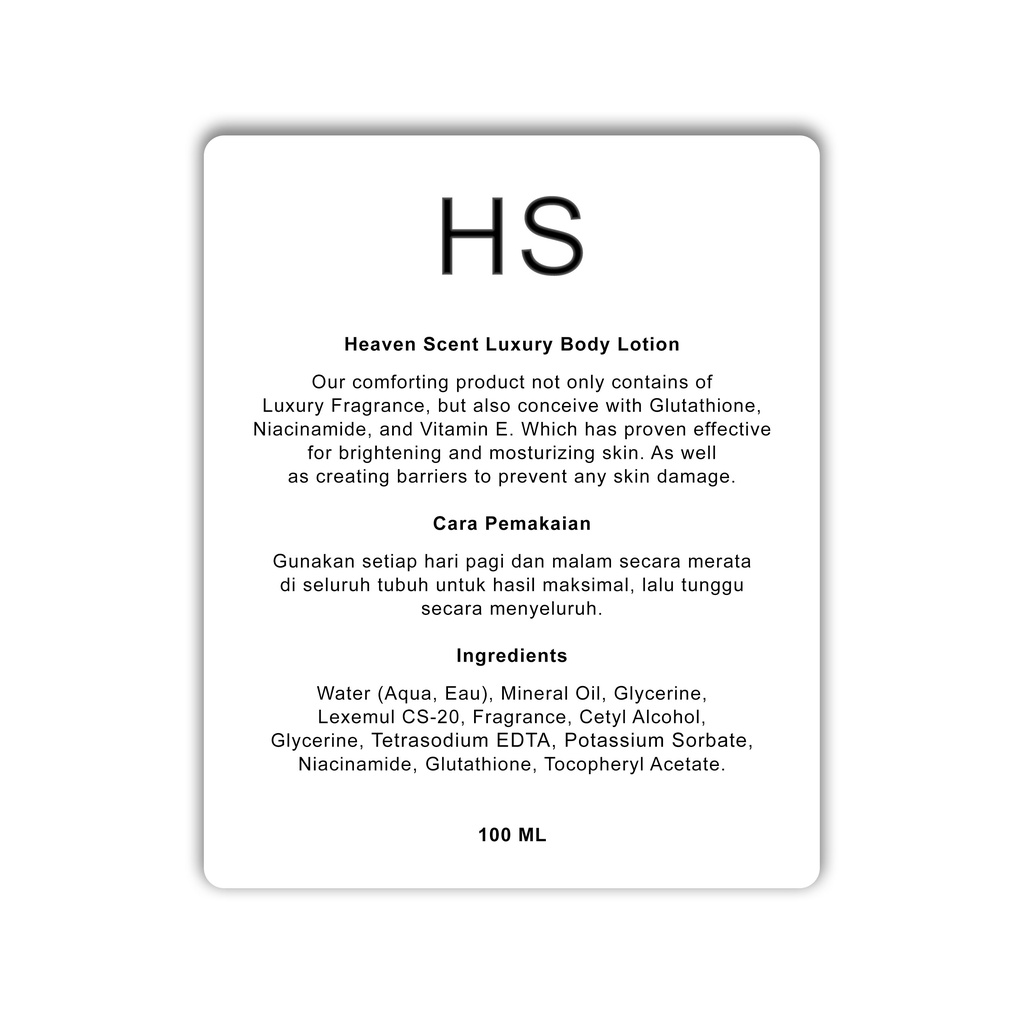 HEAVEN SCENT Luxury Body Lotion 100 ml - Inspired by Luxury Fragrances