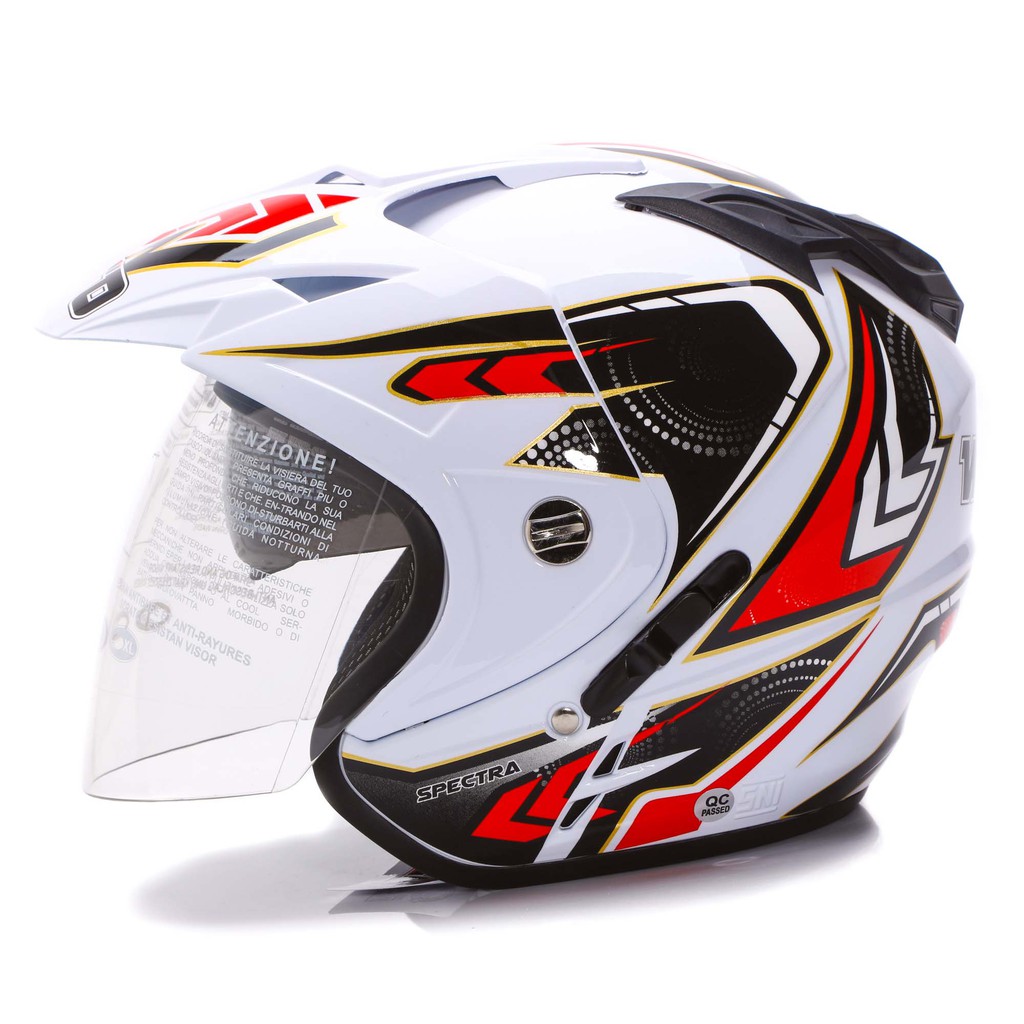 [Helm Dewasa] WTO Helmet Impressive - Spectra - Putih Merah