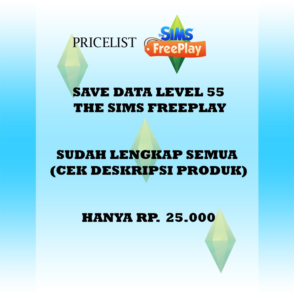 Save Data Level 55 The Sims Freeplay Dan The Sims Mobile Shopee