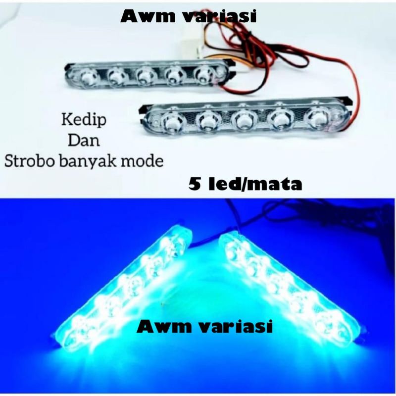 Sepasang Lampu LED Kolong motor kedap kedip 4 mata 5 mata 6 mata Dc 12Volt