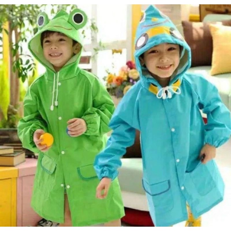 Jas Hujan Anak Laki Perempuan 2 3 4 5 Tahun Mantel Ujan Anak TK Karakter Poncho Ponco EVA Anti Air Waterproof Tebal Funny Raincoat