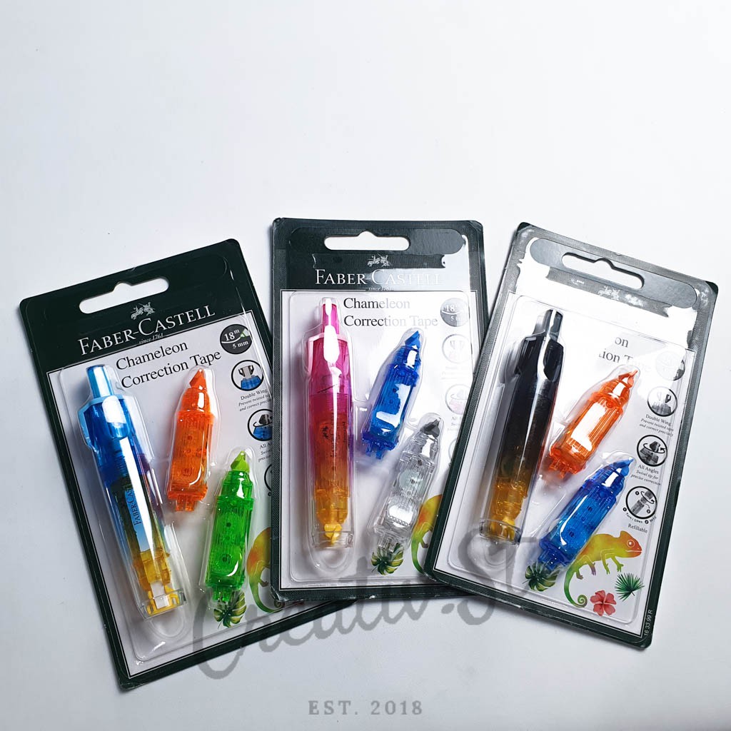 FABER CASTELL Chameleon Correction Tape Tip Ex Kertas Tip-Ex