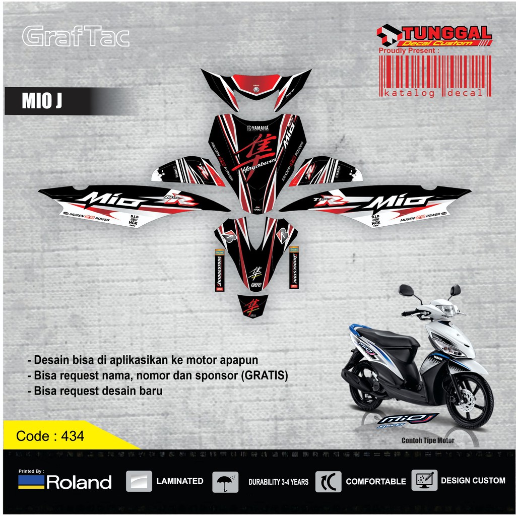 DECAL CUSTOM YAMAHA MIO J - HOONIGAN