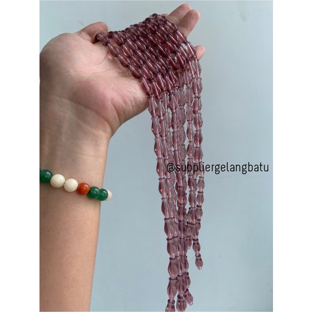 manik ujung kepala tasbih GUCI AMETHYST aksesoris kalung gelang 8mm