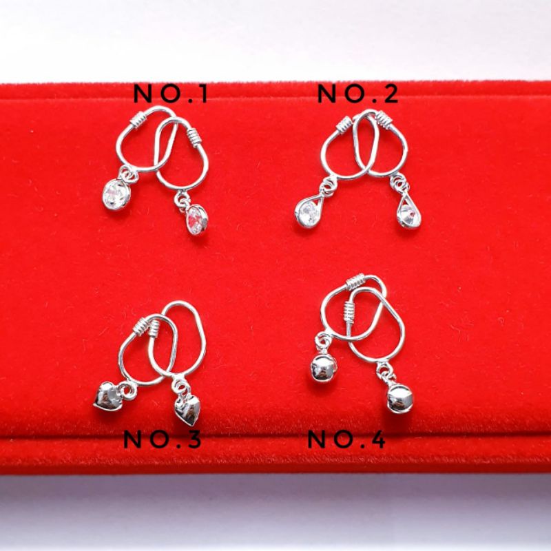 Anting Bayi Perak 925 Lapis Emas Putih - Anting Anting Balita Silver 925