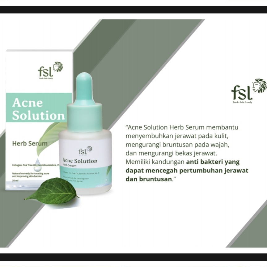 FSL Acne Solution Herb Serum Skincare Kolagen Serum Atasi Jerawat