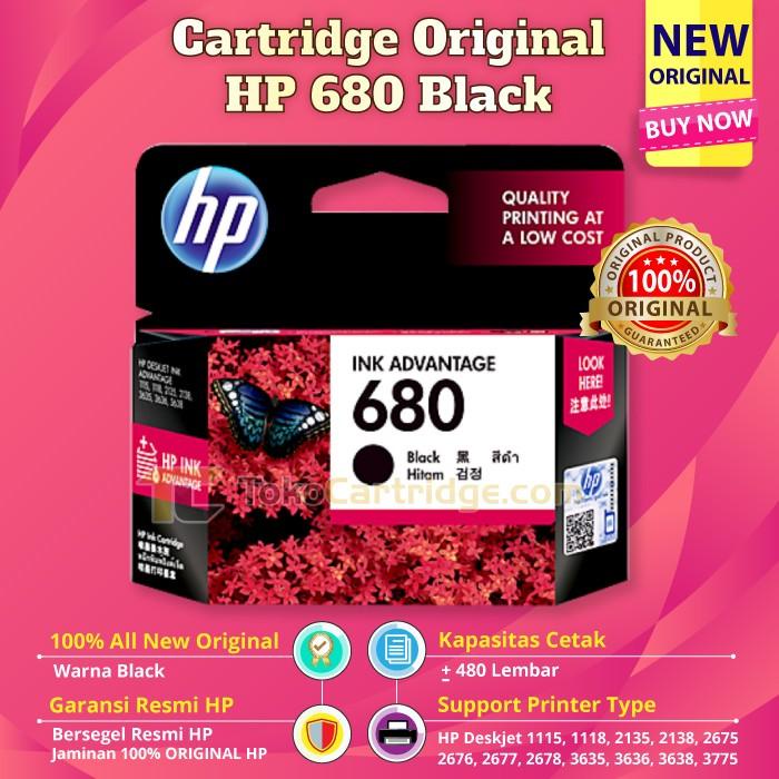 Cartridge Hp 680 Black Original Catridge Hp 1115 2135 3635