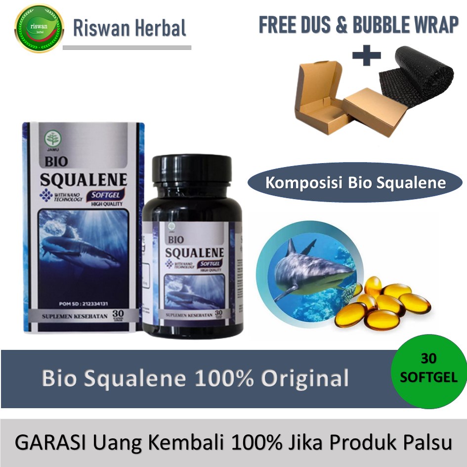 Bio Squalene Obat Alergi Dingin atau Biduran Bersin Bersin Herbal Isi 30 Softgel Bpom dan Halal Mui