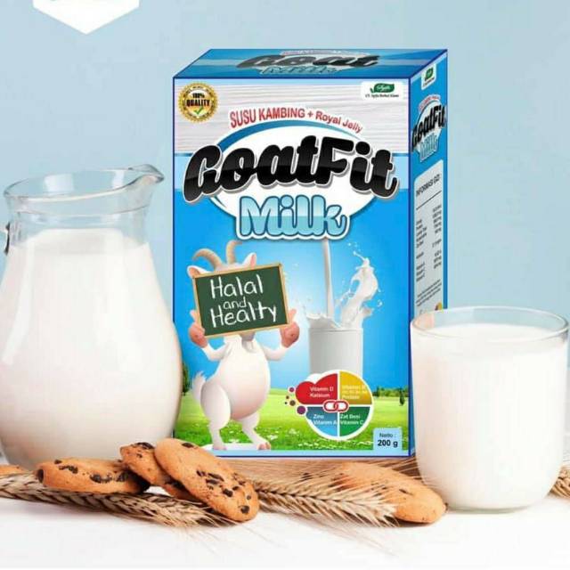 

SUSU KAMBING ETAWA GOATFIT MILK 200 GR PLUS ROYAL JELLY HALAL SEHAT