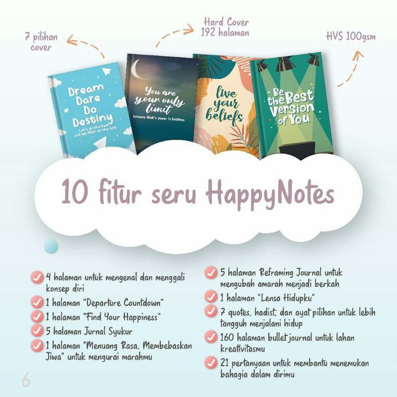 

Happy Notes / Bullet Journal / Buku Jurnal / Kado Wisuda / Gift
