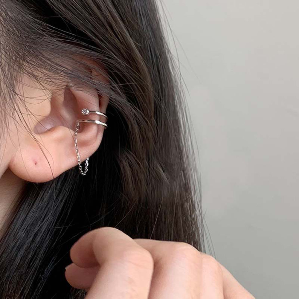 Anting Klip Tanpa Tindik Model Double Layer Untuk Pria Dan Wanita