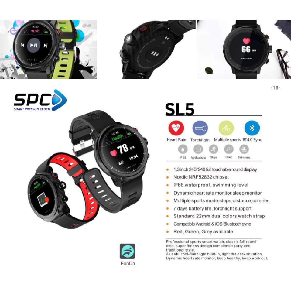 SPC SmartWatch SL5 Waterproof - Jam Tangan Cerdas Garansi Resmi SPC