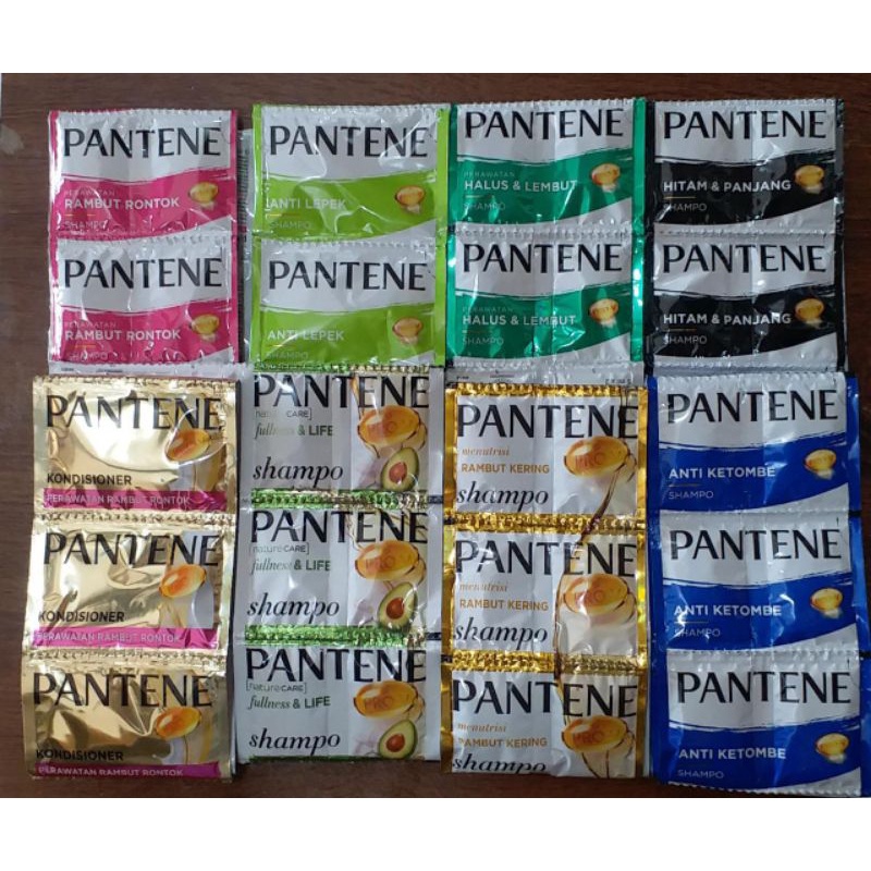 Pantene shampoo dan kondisioner 1 renceng isi 12 sachet