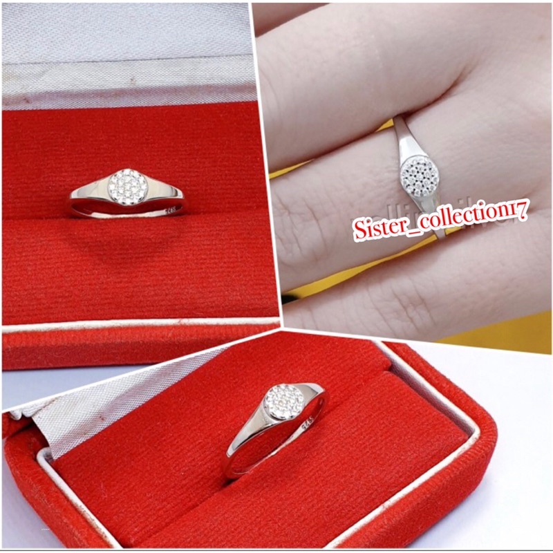 Cincin perak 925 cincin cewek perak 925 lapis emas putih S456