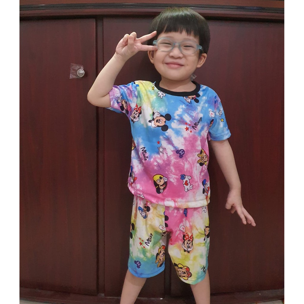 SETELAN PLAYFUL COLOUR  TIE DYE / TIE DYE SET /KAOS ANAK VIRAL /TIE DYE SHIRT