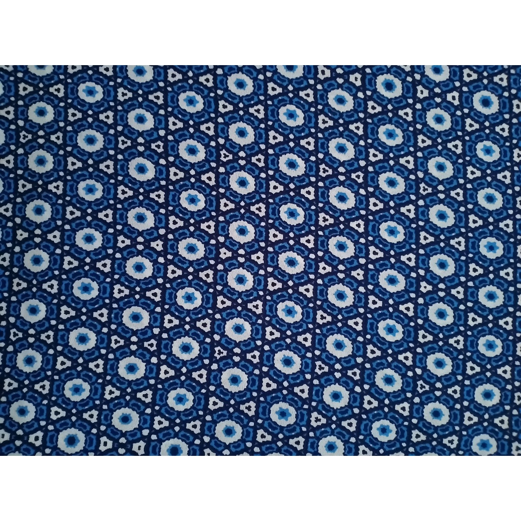 KAIN CERUTI MOTIF BATIK BUNGA DASAR BIRU (150 cm = Rp 37.500)