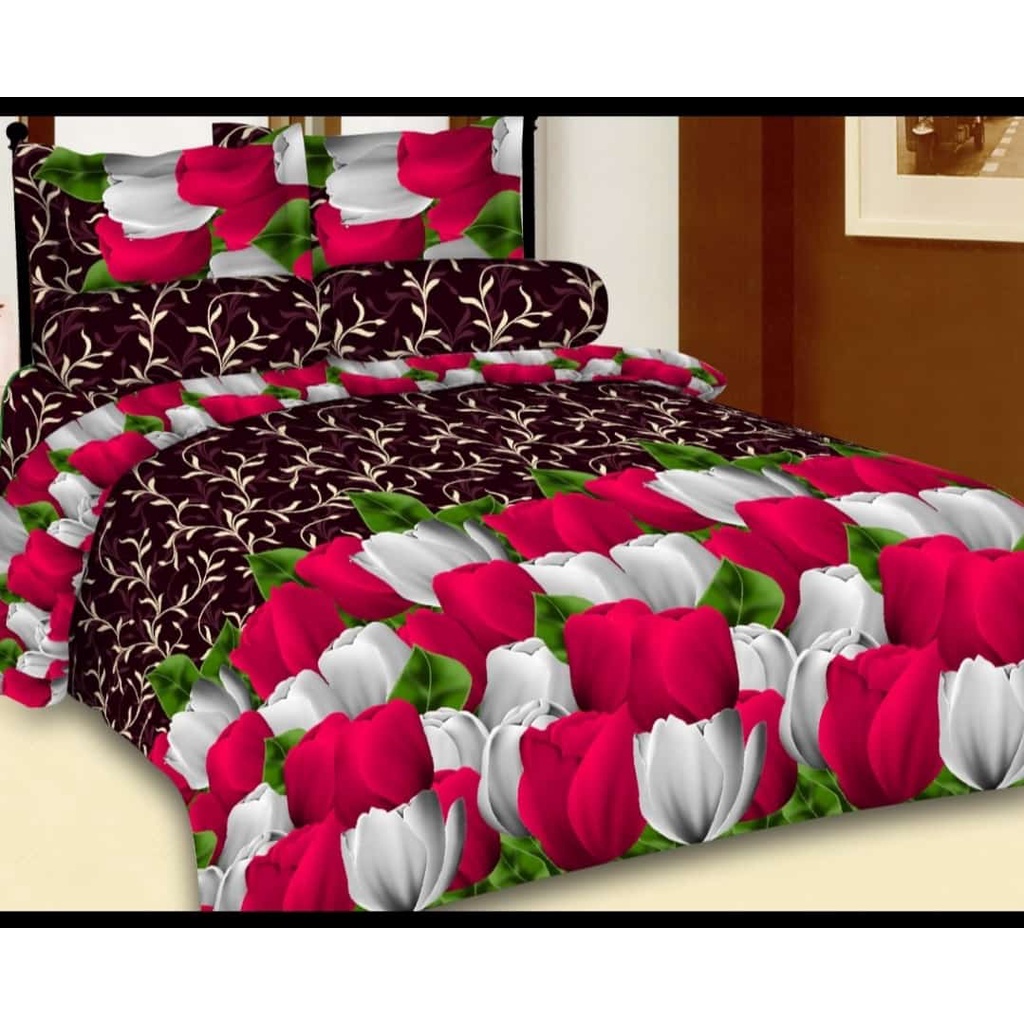 sprei motif BUNGA mewah 180x200 160x200 120x200 1set sarban &amp; sargul