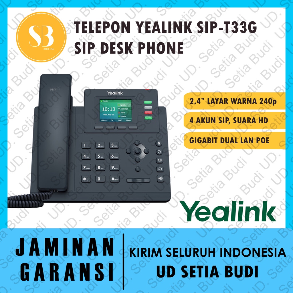 Telepon SIP Yealink SIP-T33G (4 Sip) T 33 G