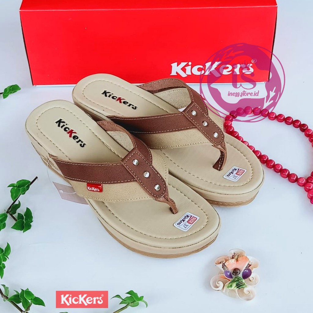 SANDAL WEDGES WANITA KICKERS HITS KODE  L023  MURAH GROSIR