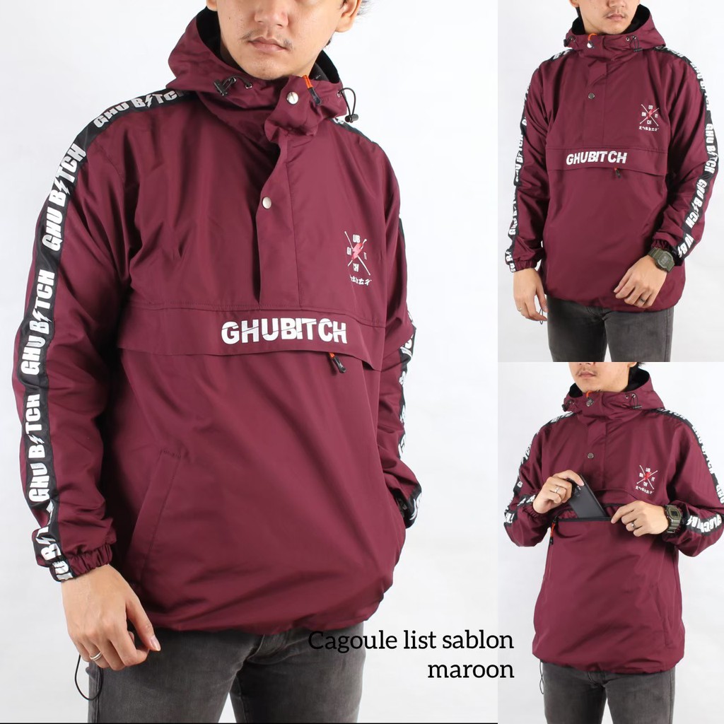 AKN- JAKET CAGOULE  LIST PRIA / JAKET CAGOULE GHUBITC ORIGINAL / JAKET CAGOULE WATERPROOF TERMURAH